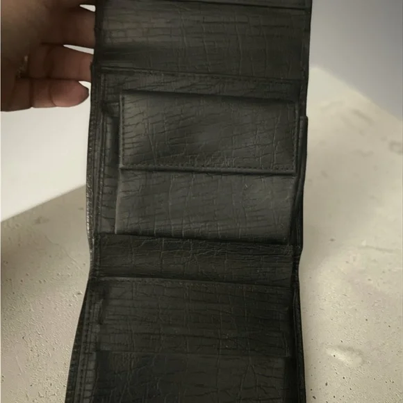 Gucci Black Leather bifold Wallet with Bamboo Accent vintage - Picture 2 of 12